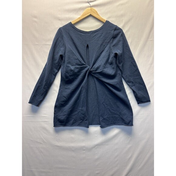 Nic & Zoe Women’s Navy Blue Twist Open Back Pullover Sweater Small - Picture 2 of 6